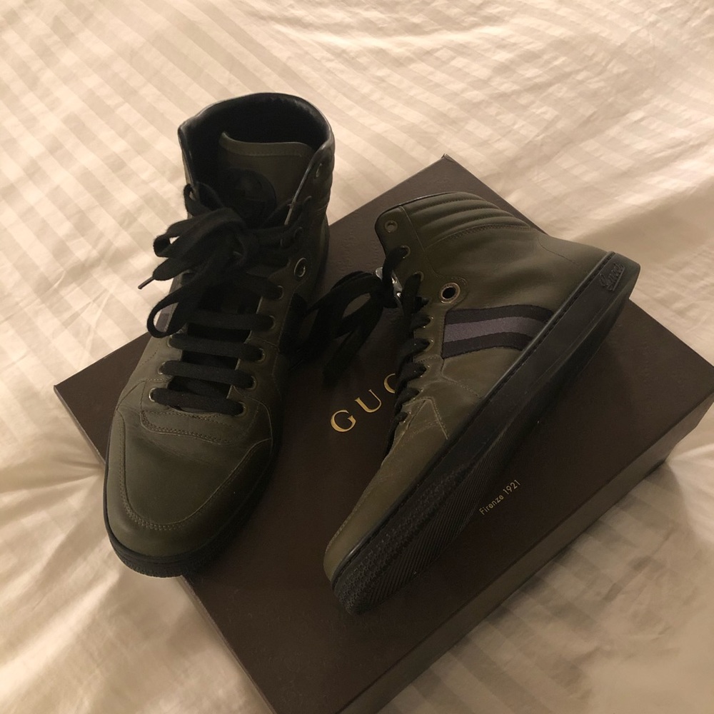 Gucci Dark Green High Top Sneakers